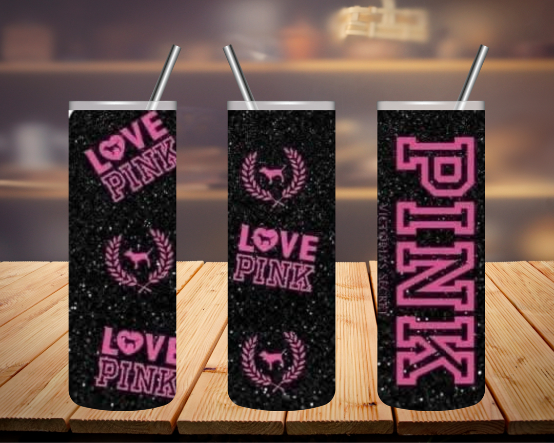 Pink - Black Glitter