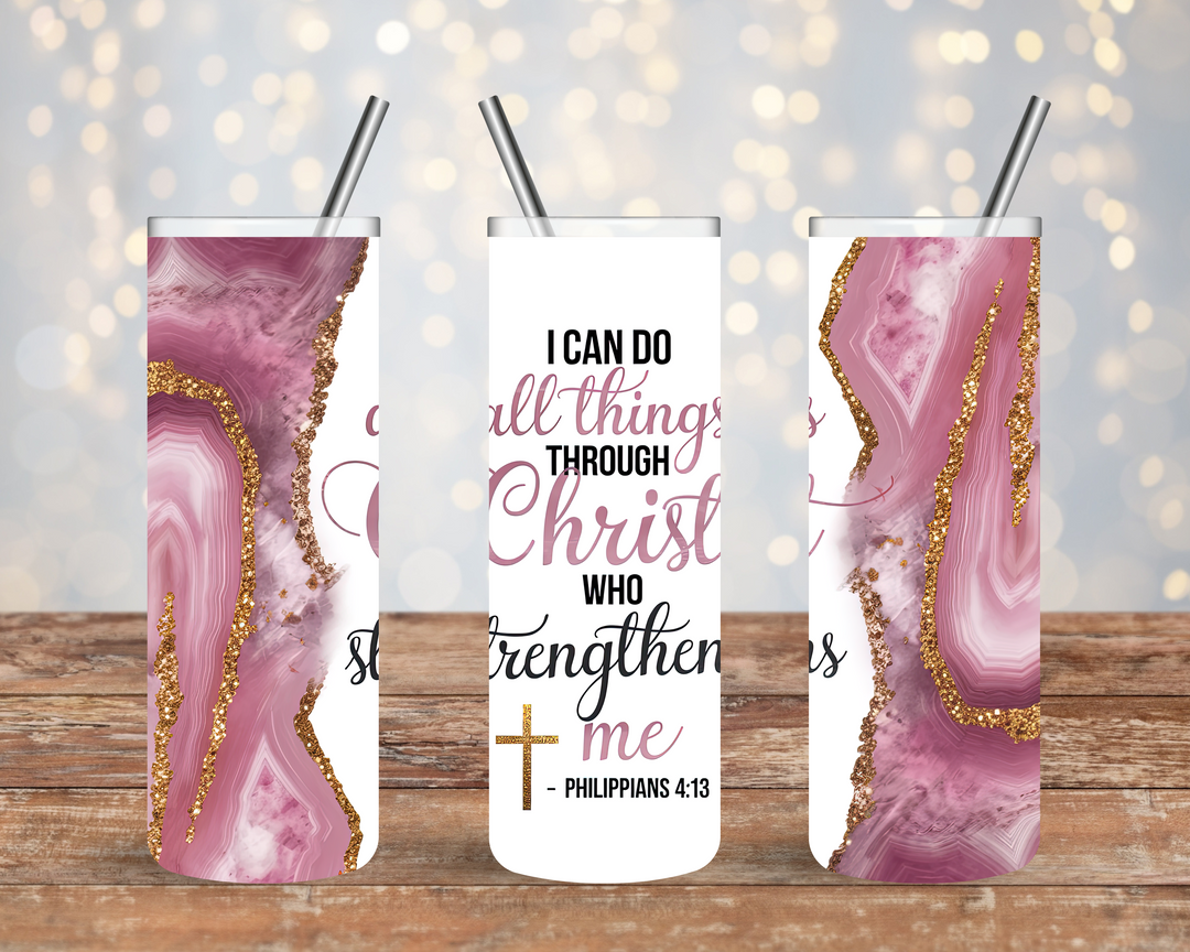 I Can Do All Things Through Christ - Pink Marble