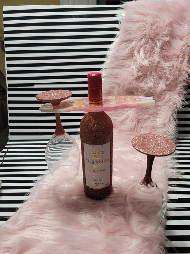 Pink/Gold Wine Butler - Craft Chic Shop 