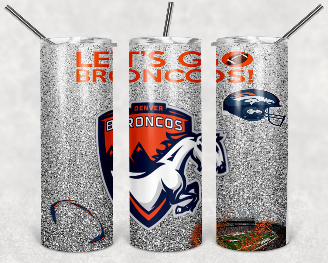 Denver Broncos: Silver Glitter - Craft Chic Shop 